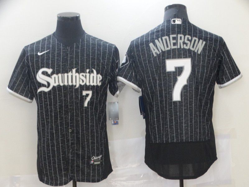 Men Chicago White Sox #7 Anderson Black City Edition Nike Elite 2021 MLB Jersey->chicago white sox->MLB Jersey